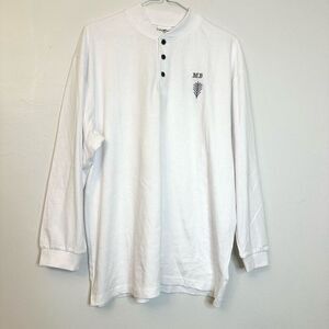 Celebrity Cruises Long Sleeve Cotton Henley White Pajama Top Size Small/Medium